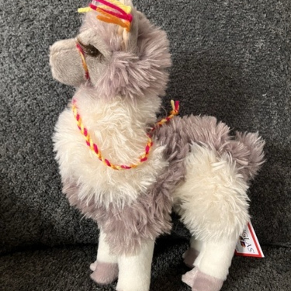 Plush Llama Toy - Gray and White